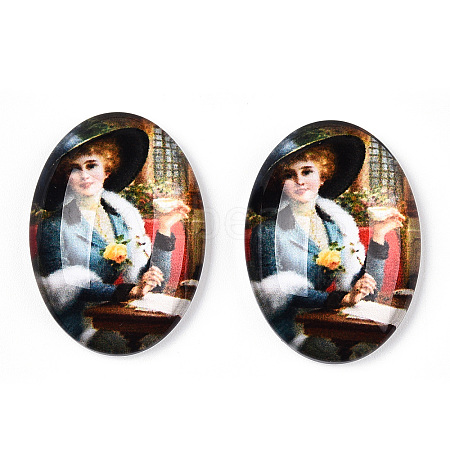 Glass Cabochons GGLA-T004-01E-1