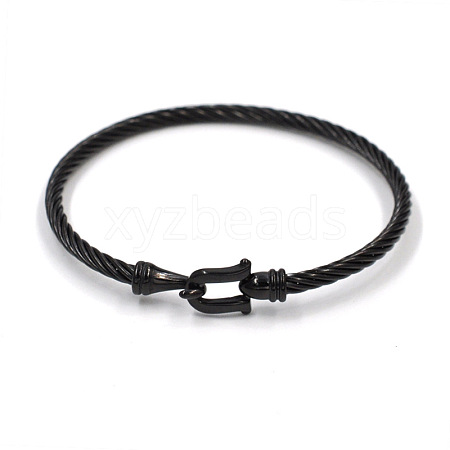 Unisex Titanium Steel Wire Rope Bangles with Hook Clasps JH3580-1-1