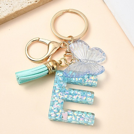 Resin & Acrylic & Faux Suede Tassel Keychain X1-KEYC-YW00117-05-1