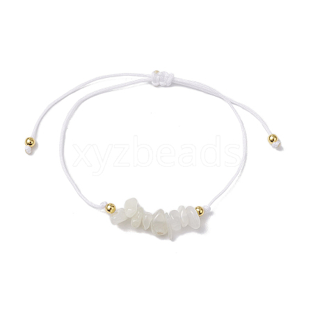 Natural White Moonstone Braided Bead Bracelets BJEW-JB11155-07-1