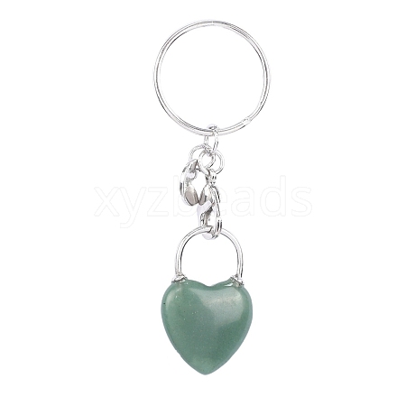 Natural Green Aventurine Keychain PW-WGCB953-08-1