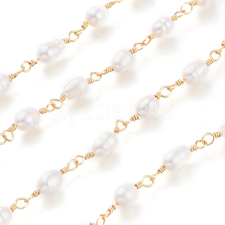 Freshwater Pearl Beaded Chains CHC-K009-21G-1