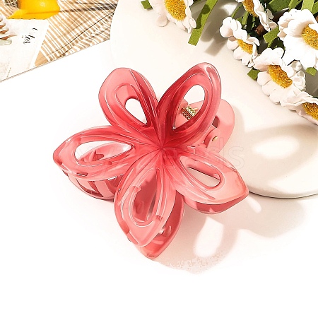 Hollowe Flower Plastic Claw Hair Clips PW-WGE9AB2-06-1