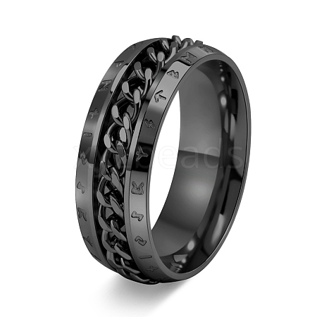 Rotatable Titanium Steel Finger Ring PW-WG0C89D-22-1