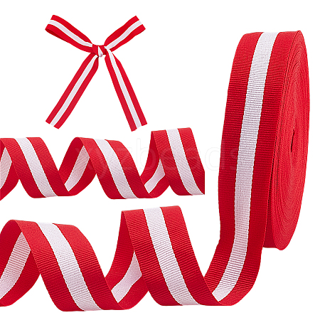 25 Yards Polyester Striped Ribbons OCOR-GO0001-29E-1