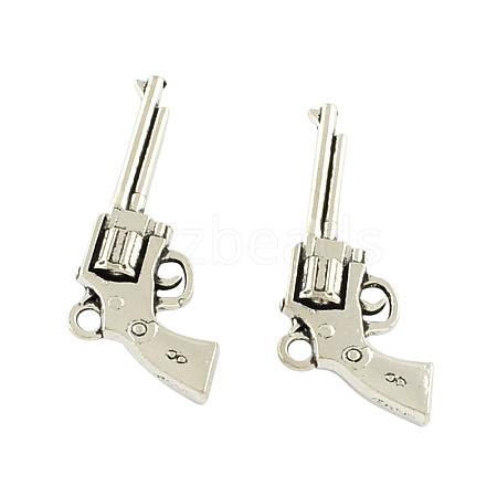 Tibetan Style Alloy Handgun/Revolver Pendants TIBEP-Q043-125-RS-1