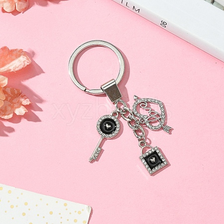 Alloy Enamel & Rhinestone Keychain KEYC-YW00074-02-1