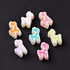 UV Plating Rainbow Iridescent Acrylic European Beads SACR-E009-45-2