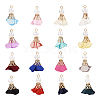  32Pcs 16 Colors Flower Chiffon Pendants FIND-TA0003-41-9