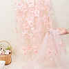 3D Flower Polyester with Resin Bead Fabric AJEW-MA0001-48A-3