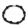 Natural Lava Rock Beaded Bracelets for Women Men BJEW-F480-01-1