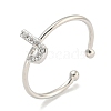 Rack Plating Brass Open Cuff Rings for Women RJEW-F162-02P-J-1