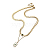 304 Stainless Steel Cable & Herringbone Chains Double Layer Necklace NJEW-C022-03G-3