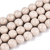 Dyed Natural Fossil Beads Strands G-T139-6mm-66A-1