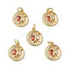 Rack Plating Brass Micro PaveCubic Zirconia Pendants KK-H431-26G-4