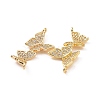Brass Micro Pave Clear Cubic Zirconia Connector Charms KK-E068-VC151-3
