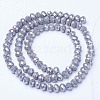 Electroplate Glass Beads Strands EGLA-A034-P6mm-B17-2