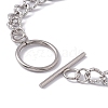 Tarnish Resistant 304 Stainless Steel Curb Chain Bracelet with Toggle Clasp for Women BJEW-E017-01P-3