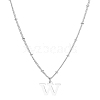1Pc Brass Chain & 304 Stainless Steel Letter Pendant Necklaces NJEW-LP0001-35W-P-1