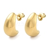 Ion Plating(IP) Teardrop 304 Stainless Steel Stud Earrings EJEW-P258-41G-1