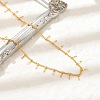 304 Stainless Steel Twist Chain Tassel Necklaces for Women NJEW-U029-01G-2