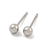 Tarnish Resistant 304 Stainless Steel with 201 Stainless Steel Smooth Round Ball Stud Earring Findings STAS-O004-08B-P-1