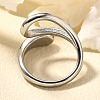 304 Stainless Steel Open Cuff Rings for Women RJEW-A054-02P-2