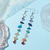 Chakra Theme Natural & Synthetic Gemstone Chip Dangle Earrings EJEW-JE05629-01-2
