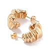 Brass Twist Curved Stud Earrings EJEW-M239-03G-2