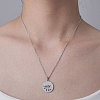 Non-Tarnish 201 Stainless Steel Holllow Leaf Pendant Necklace NJEW-OY001-24-2