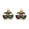 Carnival/Mardi Gras Theme Alloy Enamel & Glitter Powder Pendants ENAM-T020-53J-RS-1