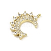 Brass Micro Pave Cubic Zirconia Pendants KK-M322-44G-2