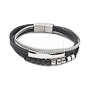 Microfiber Leather Cord Multi-strand Bracelets BJEW-C153-01F-4
