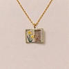 Brass Enamel Book Pendant Necklaces for Women KK-CBAF5B9-01G-11-1