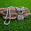 Vintage Alloy Viking Bear Paw Pendant Necklaces for Men WGFDADD-02-1