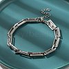 304 Stainless Steel Rectangle Link Chains Bracelets for Men & Women BJEW-D042-43P-3