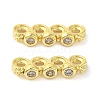 Rack Plating Brass Pave Clear Cubic Zirconia Spacer Bars KK-B088-11C-G-1