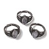 Natural Quartz Crystal Horse Eye Adjustable Rings RJEW-K271-05R-14-1