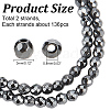 ARRICRAFT 2 Strands Non-magnetic Synthetic Hematite Beads Strands G-AR0005-90-2