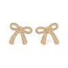 Brass Micro Pave Clear Cubic Zirconia Stud Earrings EJEW-S231-01G-1