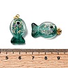 Handmade Dichroic Foil Lampwork Pendants X2-DICH-G001-01G-05-3