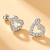 Anti-Tarnish Rhodium Plated 925 Sterling Silver Rhinestone Stud Earrings AD7648-1-2