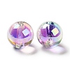 Two Tone UV Plating Rainbow Iridescent Acrylic Beads LS-TACR-D010-03A-07-3