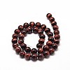 Natural Red Tiger Eye Round Bead Strands G-G735-11-8mm-2