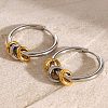 Stainless Steel Two-Tone Ring Hoop Earrings OV6952-4