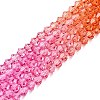 Gradient Color Baking Painted Glass Bead Strands DGLA-A039-T6mm-A04-4