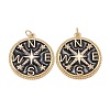 Eco-Friendly Brass Micro Pave Clear Cubic Zirconia Enamel Pendants ZIRC-C024-01G-01-1