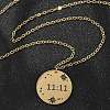 304 Stainless Steel Number 11:11 Pendant Necklaces NJEW-NH0002-01G-02-5