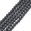 Natural Black Agate Beads Strands X-G-H1617-1