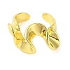 Wave Brass Cuff Rings for Women RJEW-P126-02G-2